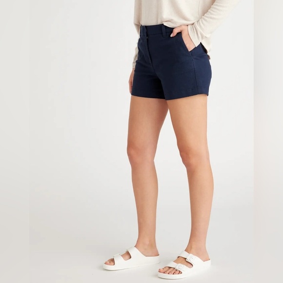 NWT QUINCE BLUE ORGANIC COTTON SHORTS SIZE 14 - Picture 1 of 9